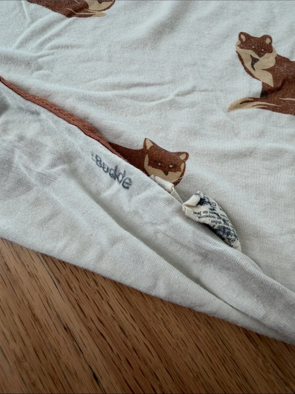 Kyte baby White Fox Print baby swaddle